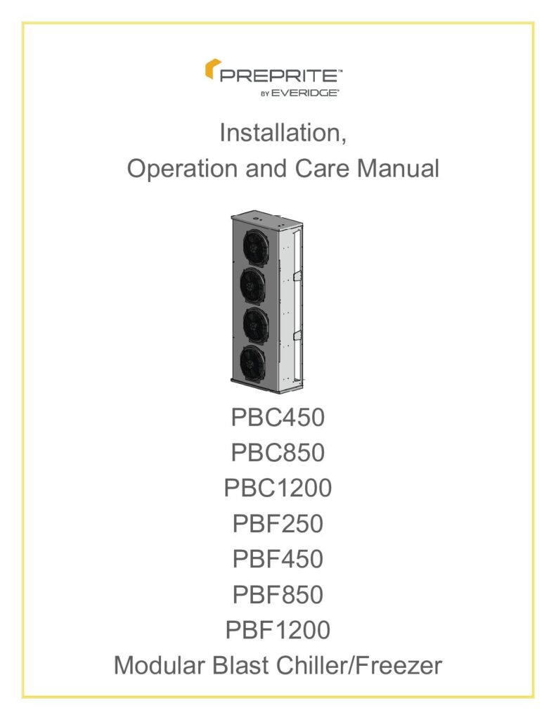 PREPRITE MODULAR SYSTEM OPERATIONAL AND CARE INSTALL MANUAL