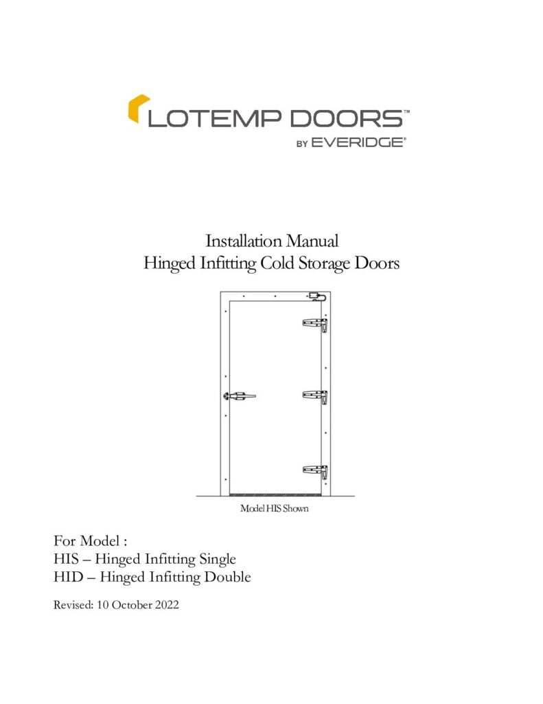LOTEMP - HINGED IN-FITTING DOOR MANUAL