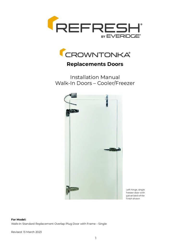 REFRESH OR CROWNTONKA REPLACEMENT DOOR INSTALLATION MANUAL