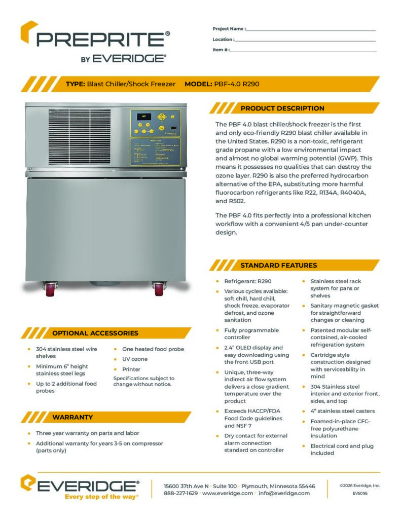 PrepRite PBF4.0 Spec Sheet