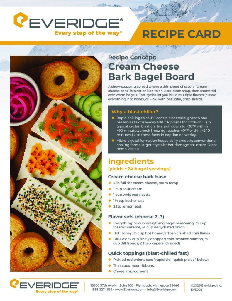 Recipe Card Cream Cheese Bark Bagel