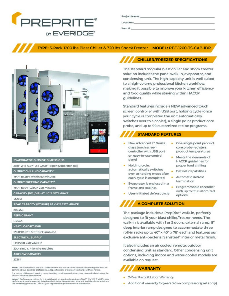 PREPRITE PBF 1200 SPEC SHEET